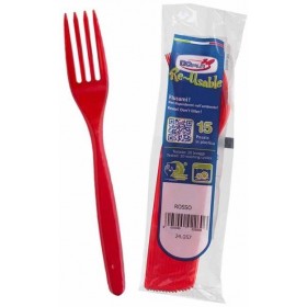 DOPLA RE-USABLE FORCHETTE ROSSO PZ. 15 DOPLA RE-USABLE FORCHETTE ROSSO PZ. 15