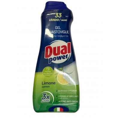 DUAL POWER DETERGENTE GEL PER LAVASTOVIGLIEL LIMONE 33 LAVAGGI ML. 660