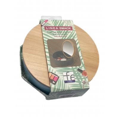 FERIDRAS ORGANIZER CON SPECCHIO LINEA SMACK ACQUA MARINA DIAM. 15x5cm.