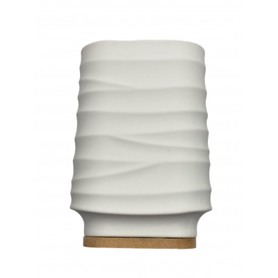FERIDRAS PORTA SPAZZOLINO LINEA ALABAMA IBS PLASTICA E BAMBOO BIANCO