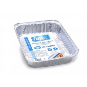 FOLI VASCHETTA ALLUMINIO CON COPERCHIO 8 PORZIONI PZ. 2 FOLI VASCHETTA ALLUMINIO CON COPERCHIO 8 PORZIONI PZ. 2