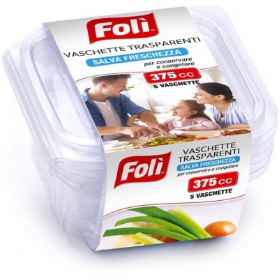 FOLI' CONTENITORE PER ALIMENTI SALVAFRESCHEZZA CC. 375 PEZZI 5