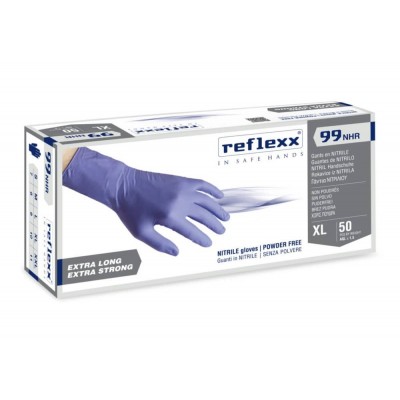 Guanti In Nitrile senza polvere di Alto Spessore Reflexx 99 tg. M - XL pz. 50