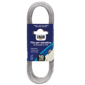 IRGE FILO STENDIBIANCHERIA RIVESTITO IN ACCIAIO MM. 2,5 MT. 10 IRGE FILO STENDIBIANCHERIA RIVESTITO IN ACCIAIO MM. 2,5 MT. 10