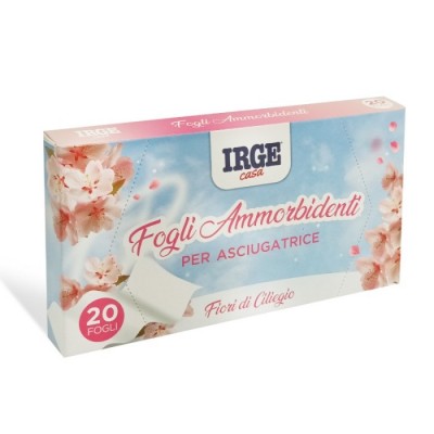 IRGE FOGLI PROFUMATI AMMORBIDENTI PER ASCIUGATRICE AI FIORI DI CILIEGIO PZ. 20