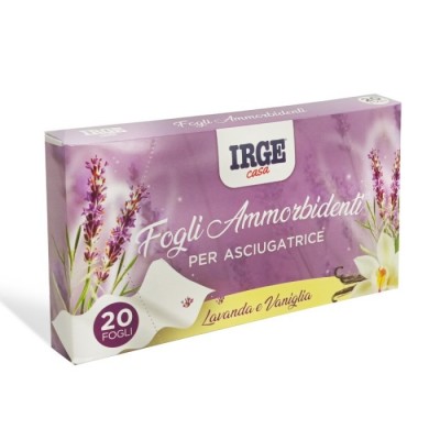 IRGE FOGLI PROFUMATI AMMORBIDENTI PER ASCIUGATRICE ALLA LAVANDA E VANIGLIA PZ. 20
