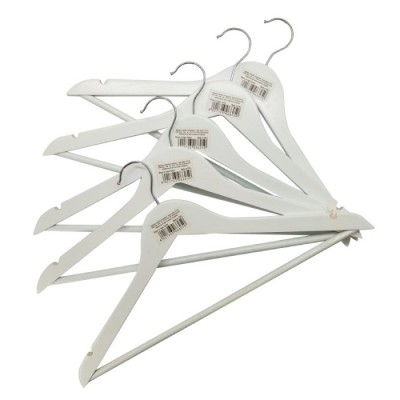 IRGE GRUCCIA OMETTI IN LEGNO BIANCO PER VESTITI PZ. 5