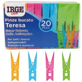 IRGE MOLLETTE PINZE PER BUCATO MODELLO TERESA PZ. 20 MULTICOLOR IRGE MOLLETTE PINZE PER BUCATO MODELLO TERESA PZ. 20 MULTICOLOR