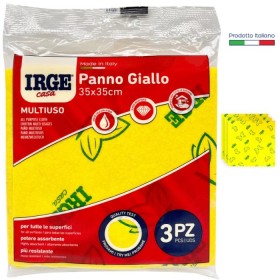 IRGE PANNO MULTIUSO GIALLO IN MICROFIBRA CM. 35x35 PZ. 3 IRGE PANNO MULTIUSO GIALLO IN MICROFIBRA CM. 35x35 PZ. 3