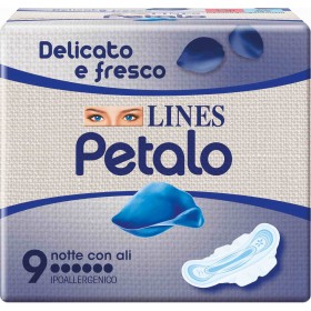 LINES PETALO NOTTE CON ALI 9 ASSORBENTI LINES PETALO NOTTE CON ALI 9 ASSORBENTI
