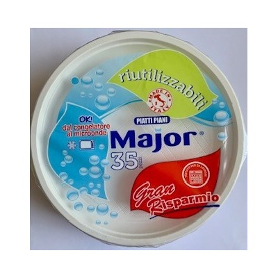 MAJOR PIATTI DI PLASTICA PIANI RIUTILIZZABILI PEZZI 35