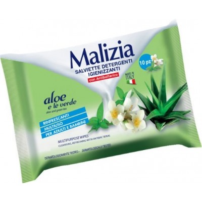 MALIZIA SALVIETTE DETERGENTI IGIENIZZANTI POCKET MULTIUSO PZ. 10