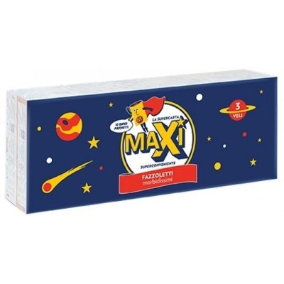 MAXI FAZZOLETTI DI CARTA 3 VELI 10 PACCHETTI
