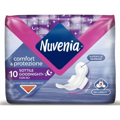 NUVENIA SOTTILE ASSORBENTI NOTTE CON ALI 10PZ