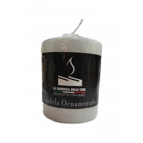 CANDELA MOCCOLO COLORATO BIANCA CM. 7x10h. CANDELA MOCCOLO COLORATO BIANCA CM. 7x10h.