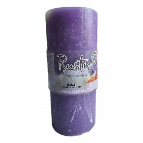 CANDELA MOCCOLO DI CERA RUSTICO PROFUMATO AMBRA E LAVANDA CM.6x14h. CANDELA MOCCOLO DI CERA RUSTICO PROFUMATO AMBRA E LAVANDA CM.6x14h.