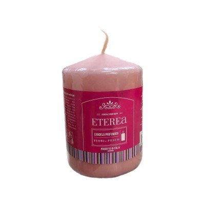 ETEREA CANDELA MOCCOLO DI CERA PROFUMATO FIORI DI PESCO CM. 7x10h.