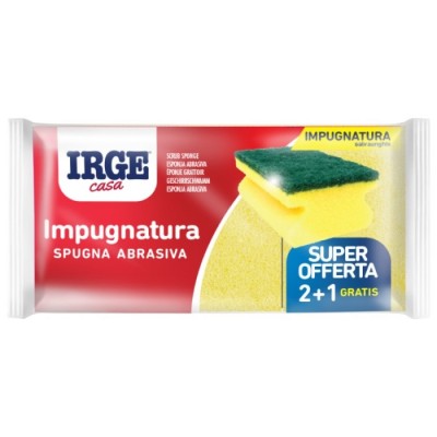 IRGE SPUGNA ABRASIVA CON  IMPUGNATURA CM. 9.5x7x4.5 PZ. 3