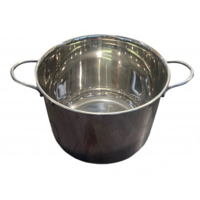 PENTOLA ALTA IN ACCIAIO INOX 18/10 CON MANICI E FONDO IN ALLUMINIO SENZA COPERCHIO CM. 22