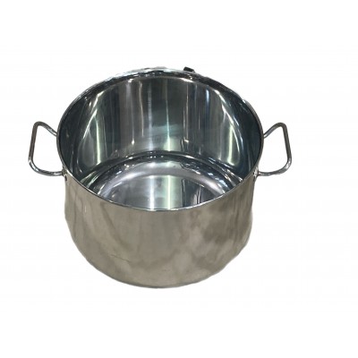 PENTOLA ALTA IN ACCIAIO INOX 18/10 CON MANICI E FONDO IN ALLUMINIO SENZA COPERCHIO CM. 34