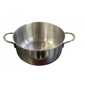PENTOLA CON DUE MANICI IN ACCIAIO INOX MODELLO DAISY CM. 26 X 13 H. PENTOLA CON DUE MANICI IN ACCIAIO INOX MODELLO DAISY CM. 26 X 13 H.