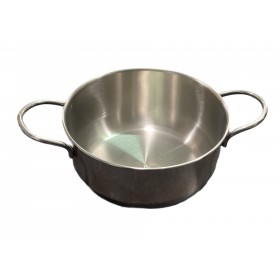 PENTOLA IN  ACCIAIO INOX 18/10 CON MANICI E FONDO IN ALLUMINIO SENZA COPERCHIO CM. 22 PENTOLA IN  ACCIAIO INOX 18/10 CON MANICI E FONDO IN ALLUMINIO SENZA COPERCHIO CM. 22