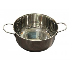 PENTOLA IN  ACCIAIO INOX 18/10 CON MANICI E FONDO IN ALLUMINIO SENZA COPERCHIO CM. 24 PENTOLA IN  ACCIAIO INOX 18/10 CON MANICI E FONDO IN ALLUMINIO SENZA COPERCHIO CM. 24