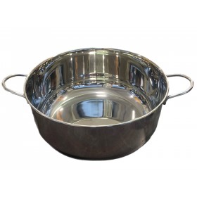 PENTOLA IN  ACCIAIO INOX 18/10 CON MANICI E FONDO IN ALLUMINIO SENZA COPERCHIO CM. 34 PENTOLA IN  ACCIAIO INOX 18/10 CON MANICI E FONDO IN ALLUMINIO SENZA COPERCHIO CM. 34
