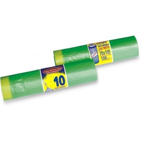 PETERPANPLAST SACCHI NETTEZZA PROFUMATI CON TIRETTO VERDE CM. 70x100 PZ. 10 PETERPANPLAST SACCHI NETTEZZA PROFUMATI CON TIRETTO VERDE CM. 70x100 PZ. 10