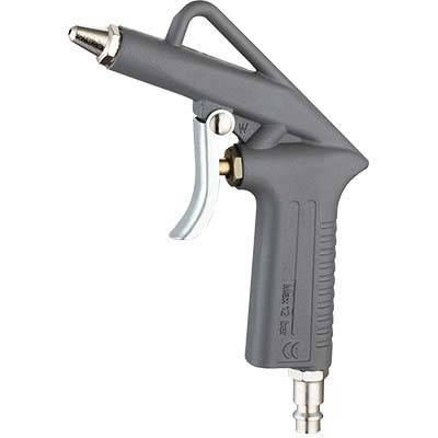 PISTOLA SOFFIAGGIO CANNA CORTA ATTACCO RAPIDO IN ALLUMINIO NICHELATO