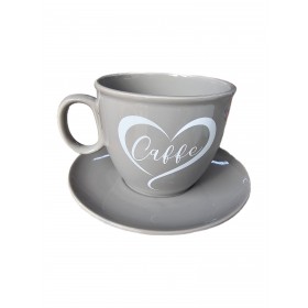 PORTACIALDE TAZZONE GRIGIO LUCIDO SCRITTA CAFFE  23042H PORTACIALDE TAZZONE GRIGIO LUCIDO SCRITTA CAFFE  23042H