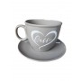 PORTACIALDE TAZZONE GRIGIO LUCIDO SCRITTA CAFFE  23042H