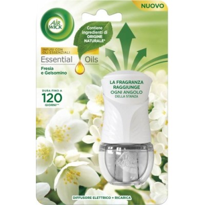 AIR WICK ESSENTIAL OILS DIFFUSORE ELETTRICO CON RICARICA FRESIA E GELSOMINO