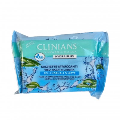 CLINIANS V.SALVIETTE STRUCCANTI NORMALI 25PZ AZZURRE