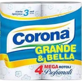 CORONA GRANDE E BELLA CARTA IGIENICA PROFUMATA 4 ROTOLI CORONA GRANDE E BELLA CARTA IGIENICA PROFUMATA 4 ROTOLI