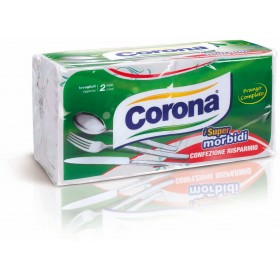 CORONA I SUPER MORBIDI TOVAGLIOLI DI CARTA 2 VELI 33x33 90 PEZZI CORONA I SUPER MORBIDI TOVAGLIOLI DI CARTA 2 VELI 33x33 90 PEZZI