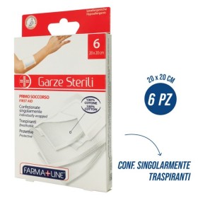 FARMALINE COMPRESSE GARZA MEDICAZIONE CM. 20x20 PZ. 6 FARMALINE COMPRESSE GARZA MEDICAZIONE CM. 20x20 PZ. 6