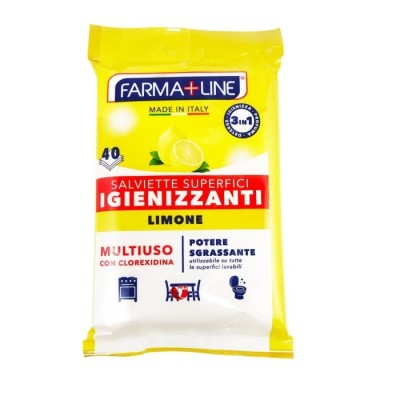 FARMALINE SALVIETTE IGIENIZZANTI UNIVERSALI PER SUPERFICI LIMONE PZ. 40