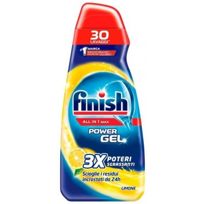 FINISH POWER GEL DETERGENTE PER LAVASTOVIGLIE ALL IN 1 MAX LIMONE 600ML