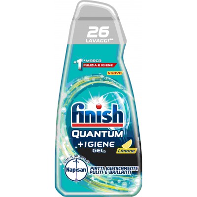 FINISH QUANTUM GEL LIMONE DETERGENTE PER LAVASTOVIGLIE 26 LAVAGGI