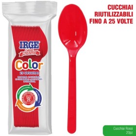 IRGE CUCCHIAI DI PLASTICA COLORE ROSSO PZ. 20 IRGE CUCCHIAI DI PLASTICA COLORE ROSSO PZ. 20