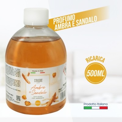 IRGE DIFFUSORE RICARICA PROFUMO AMBIENTE AMBRA E SAMBALO ML. 500