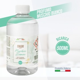 IRGE DIFFUSORE RICARICA PROFUMO AMBIENTE MUSCHIO BIANCO ML. 500 IRGE DIFFUSORE RICARICA PROFUMO AMBIENTE MUSCHIO BIANCO ML. 500