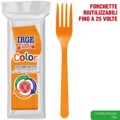 IRGE FORCHETTA DI PLASTICA PP ORANGE PZ. 20