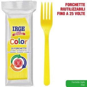 IRGE FORCHETTE DI PLASTICA PP COLORE GIALLO PZ. 20 IRGE FORCHETTE DI PLASTICA PP COLORE GIALLO PZ. 20