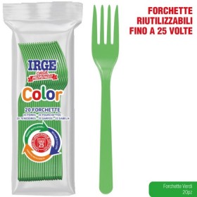 IRGE FORCHETTE IN PLASTICA PP VERDE PZ. 20 IRGE FORCHETTE IN PLASTICA PP VERDE PZ. 20