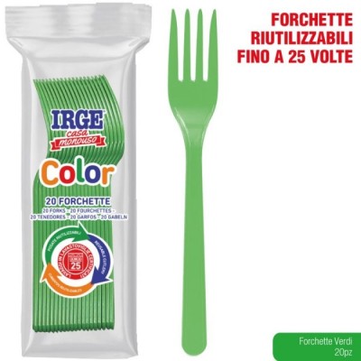 IRGE FORCHETTE IN PLASTICA PP VERDE PZ. 20