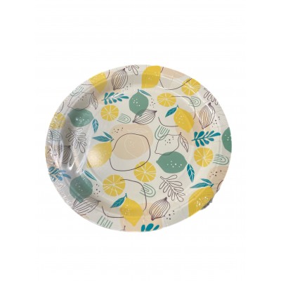 IRGE PIATTI DESSERT DI CARTA MODELLO LIMONI DIAM. 17 CM. PZ. 10