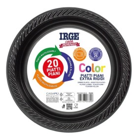 IRGE PIATTI DI PLASTICA PIANI NERI 20 PZ IRGE PIATTI DI PLASTICA PIANI NERI 20 PZ
