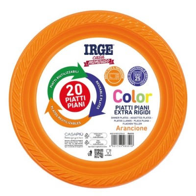 IRGE PIATTI DI PLASTICA PIANI ORANGE PZ. 20